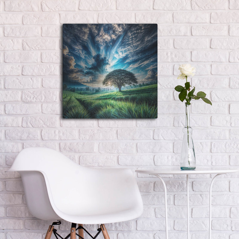  'Greenfield Landscape' by Rey Klimt Metal Wall Art, 36" x 36", H 24 po x l 24 po