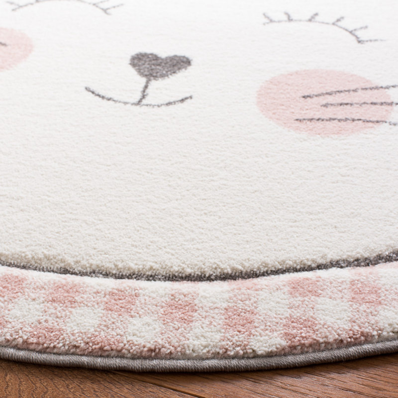  Tapis rose / gris Glantz Kids, Rond 4 pi