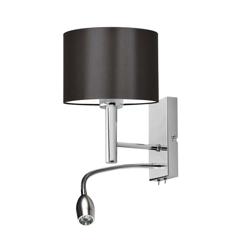 Audreana LED Armed Sconce, Chrome, Brown