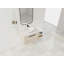 Meuble-lavabo moderne 42 po avec lavabo d'art en céramique, dalle de pierre blanche et petites tablettes de rangement, porte à fermeture douce