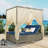 Outdoor Sun Bed With Curtain And Adjustable Backrest-1546612935