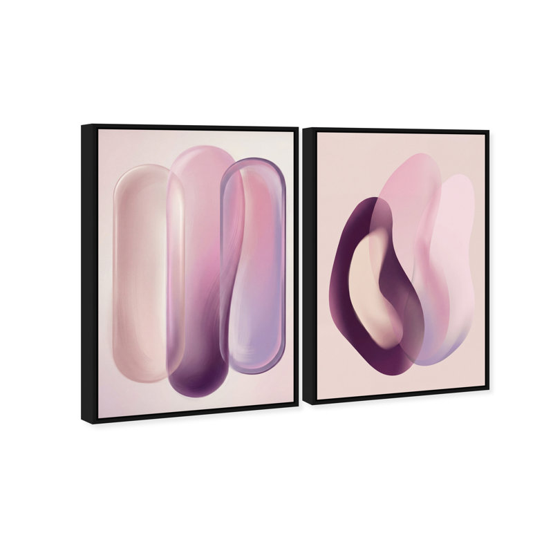 Berry Love Set Set by Oliver Gal, 92"H x 62"W, Black Floater Frame