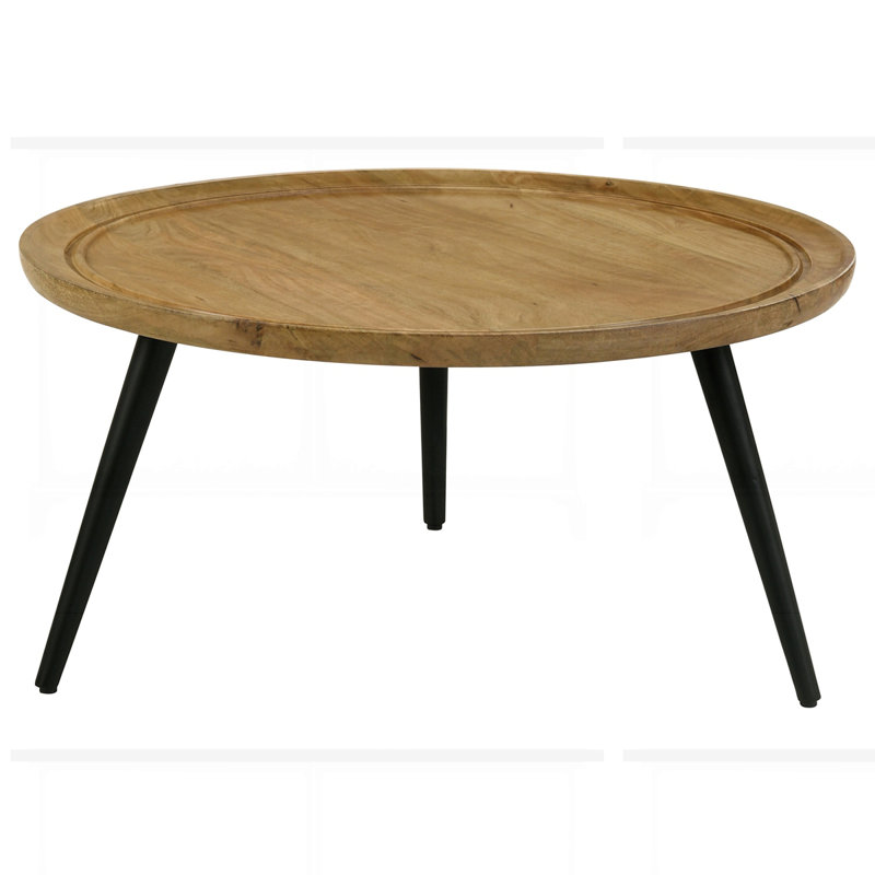 Table basse ronde en bois de manguier