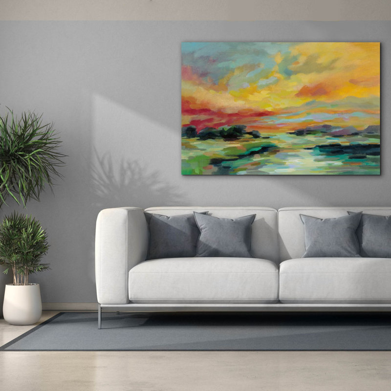 «August Sunset» par Silvia Vassileva, art mural sur toile, 40" H x 60" W x 1.5" D