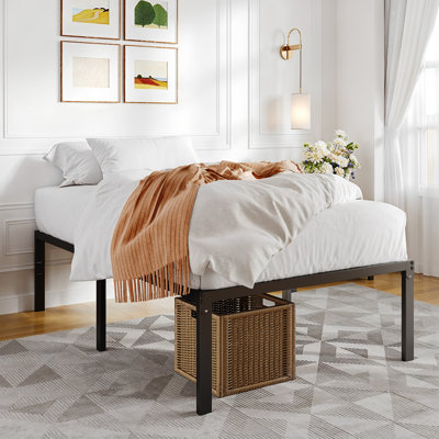 Modern Metal Bed Frame, No Headboard, No Box Spring Needed