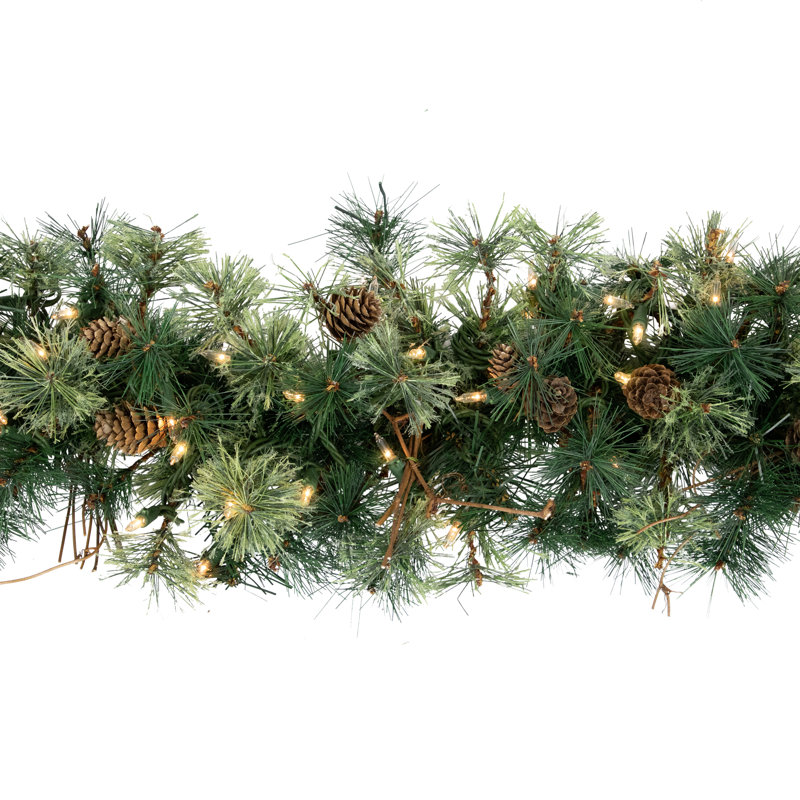 Rustic Country Charm Pre-Lit Pine & Grapevine 6' Christmas Garland