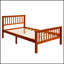 Élégant lit plateforme en bois avec tête et pied de lit, fabrication en pin durable pour un sommeil confortable et sécuritaire-118358366