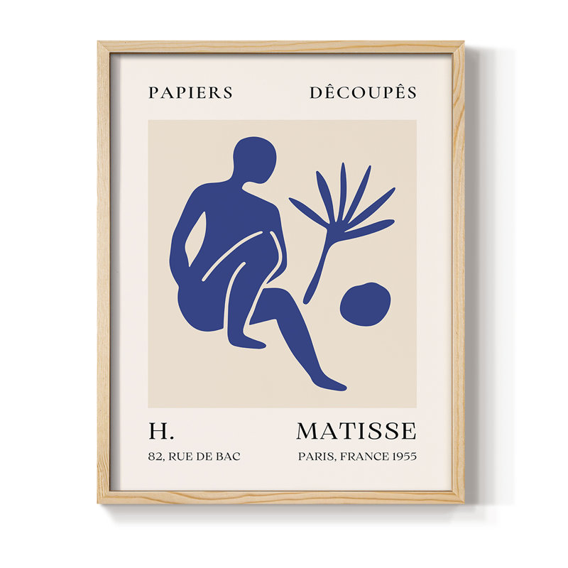 Matisse CLX, reproduction d'art encadrée - bois massif, H 15 po x l 12 po