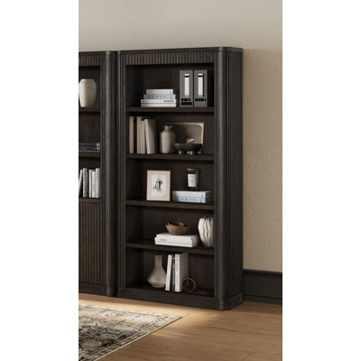 Passerine Executive Open Bookcase, Fully Assembled, Brown