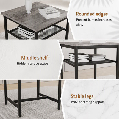 Ensemble de tables de bar élégantes à hauteur de comptoir avec 2 tabourets de dossier confortables au design compact, parfait pour les cuisines et les bars modernes.