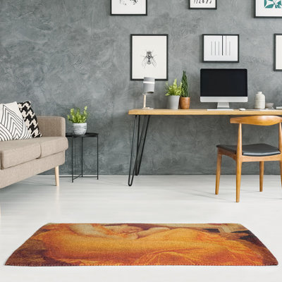 Tapis orange/brun flamme juin