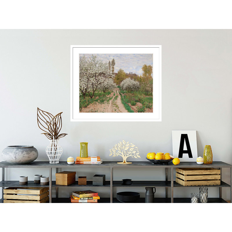 Pommiers en fleurs par Claude Monet, impression giclée sur cadre, H 33,5 po x l 40,03 po