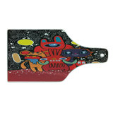 Ambesonne Indie Tempered Glass Cutting Board Monster Funny Characters Multicolor