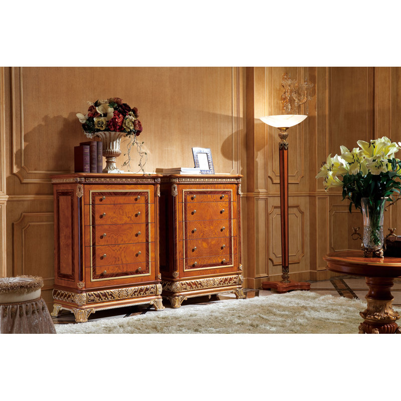 Narcissus 5 - Drawer Solid Wood Dresser, Walnut