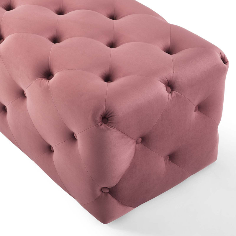 Modway Amour Tufted Button Entryway Bench, Dusty Rose, 16.5" H x 72" W x 19" D