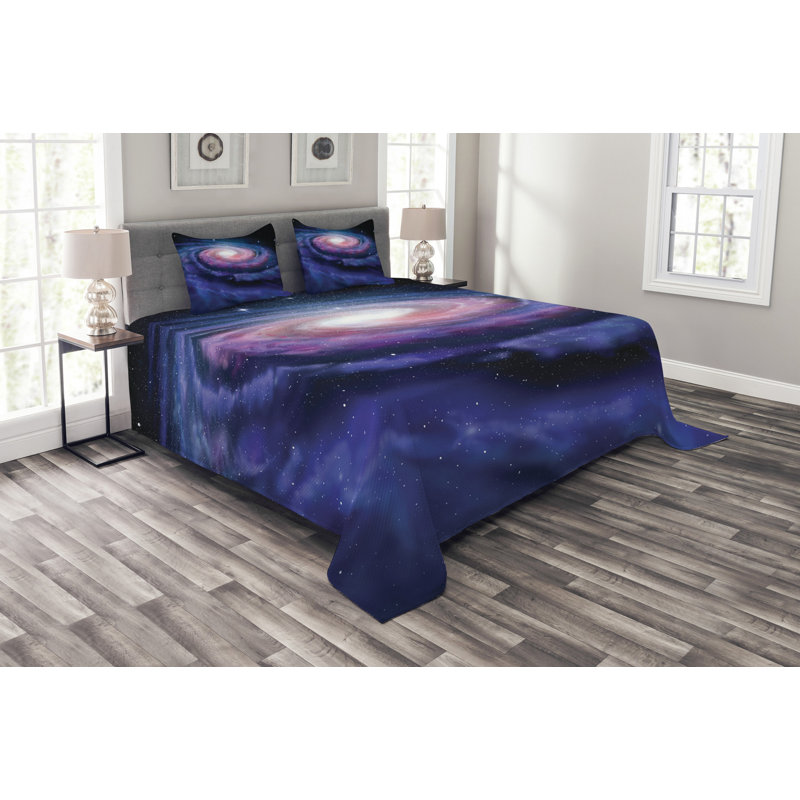 Galaxy Bedspread Set with Shams, 220 x 264 cm