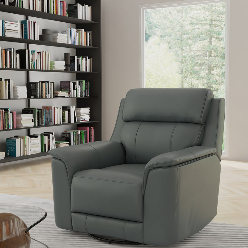 Fauteuil inclinable manuel oscillant en saphir, Similicuir bleu saphir