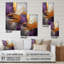 Or abstrait mauve fractal III - fractales, art mural acrylique-241131526