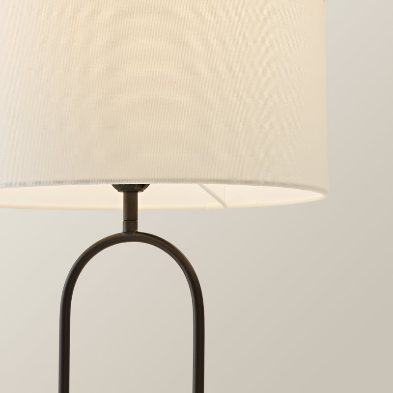 Metal Table Lamp, Black, White