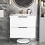 Meuble-lavabo mural flottant blanc 24 po avec lavabo en céramique, deux tiroirs, premier tiroir en forme de U, panneau multicouche facile à assembler de 18 à 20 po,-292580837-292580834