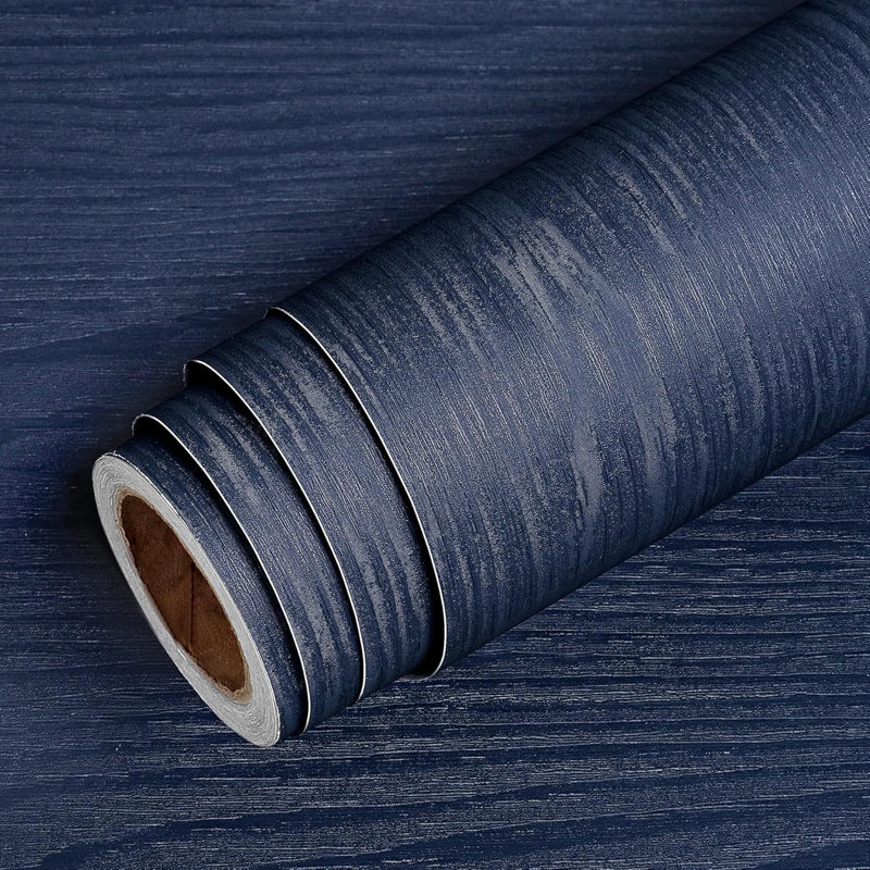 Papier de contact à peler et coller en vinyle - Emballage de grain de bois imperméable pour comptoirs, armoires, murs et meubles