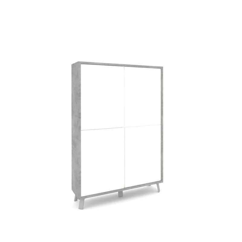 Dairis 108cm Sideboard, Cement/White Stone