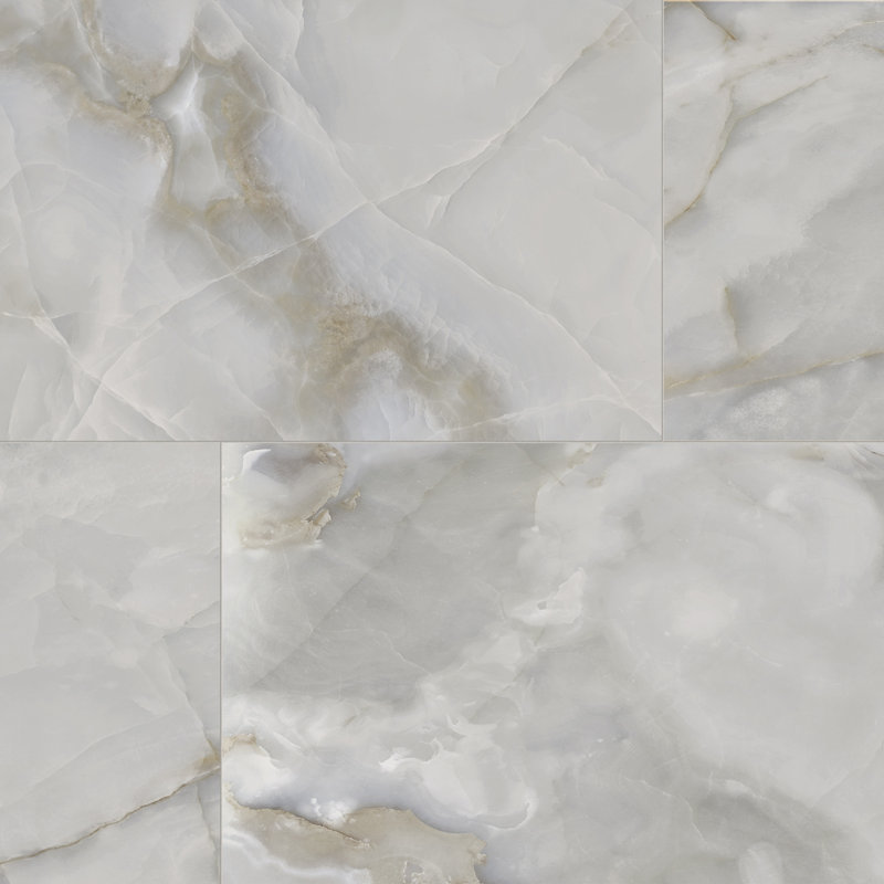 Carreau de porcelaine et de plancher 24 po x 48 po American Onyx, Ivoire ivoire