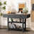 Elysium 52" Wood Console Table With Large Drawers And Open Shelves, Convertible Multi-Function Dining Table-2010087037