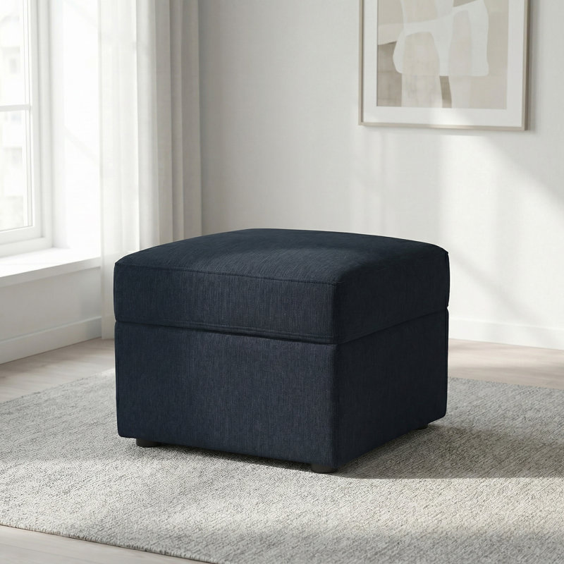 Lockheart 24.5” Storage Ottoman, Blue