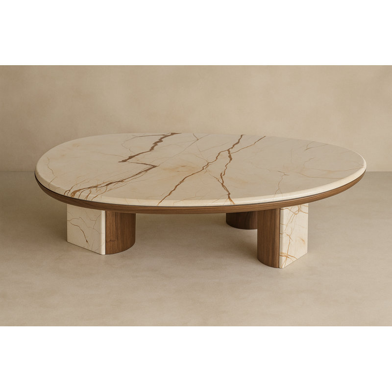 Canyon Marble Coffee Table, White