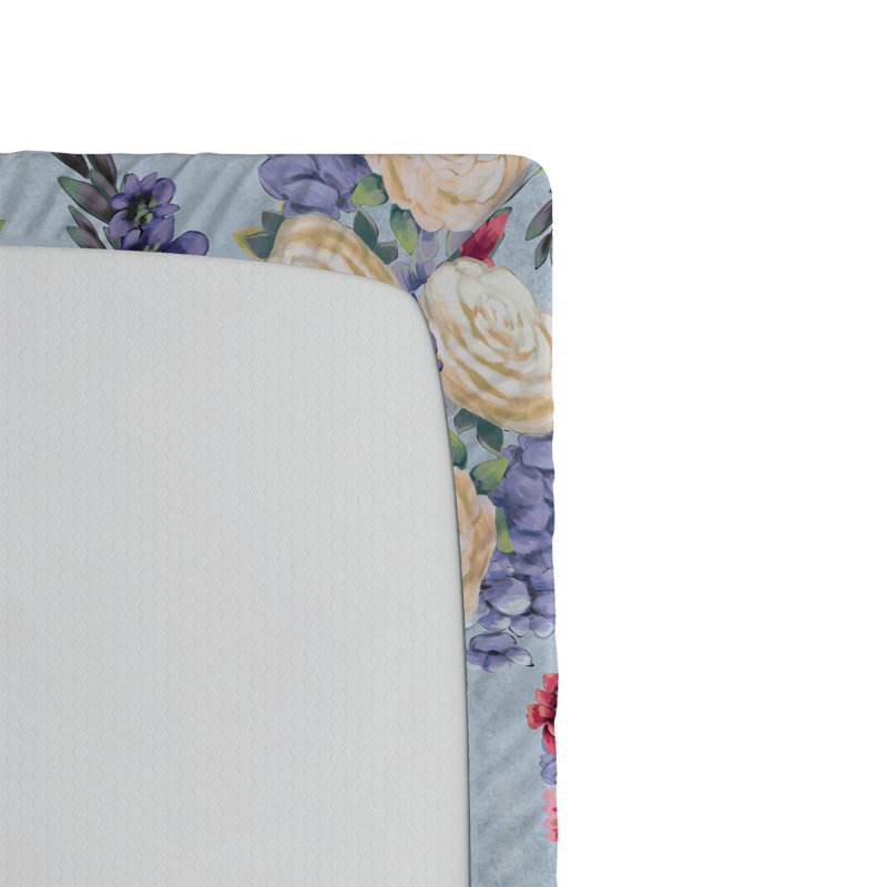 Drap-housse rustique Ambesonne, Drap-housse très grand californien, Bleu ciel foncé, bleu sarcelle pâle / floral