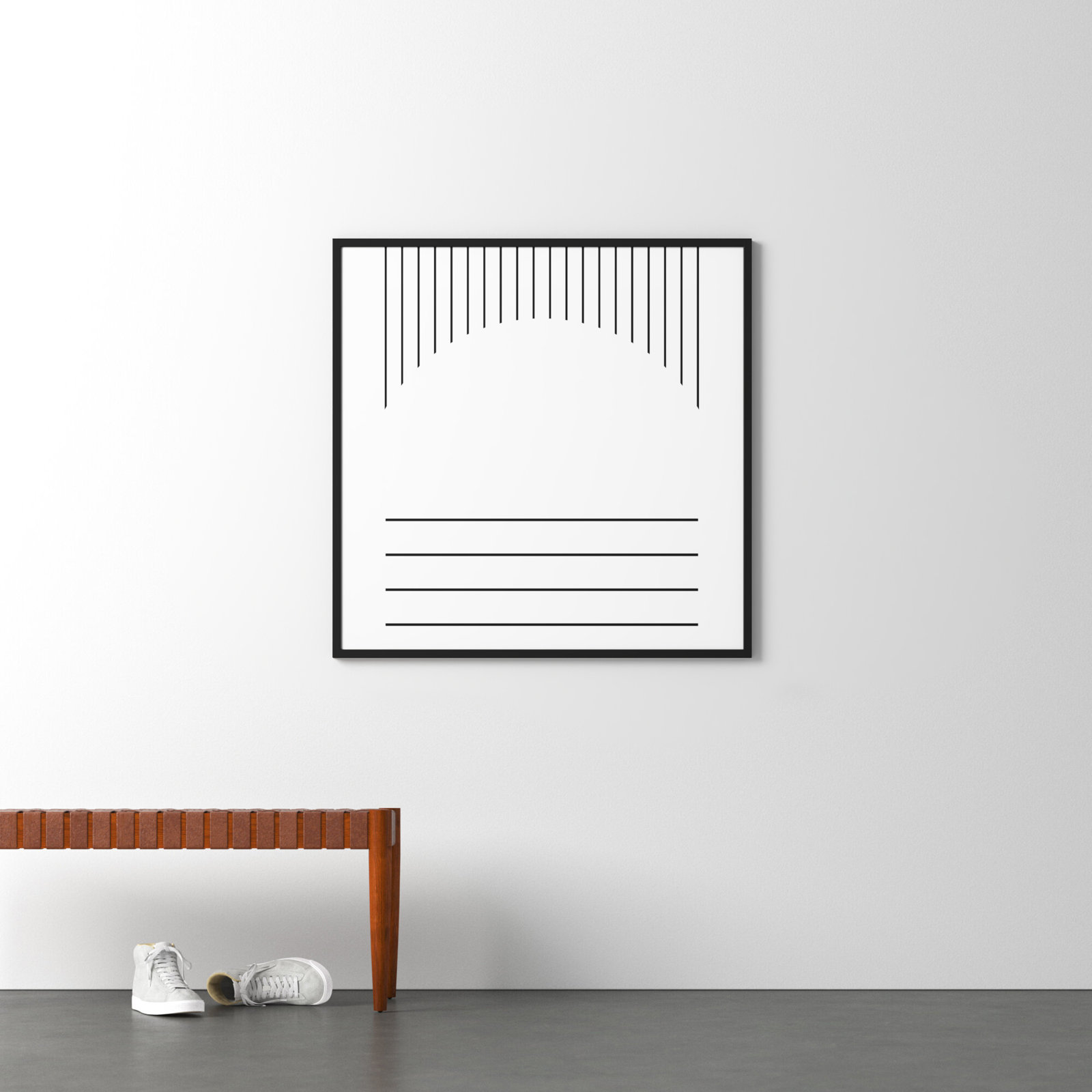 Modern Statement Stripes 2 Print, Black, 21" H x 21" W x 1" D