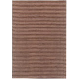 High Low Striped Area Rug in Chocolate