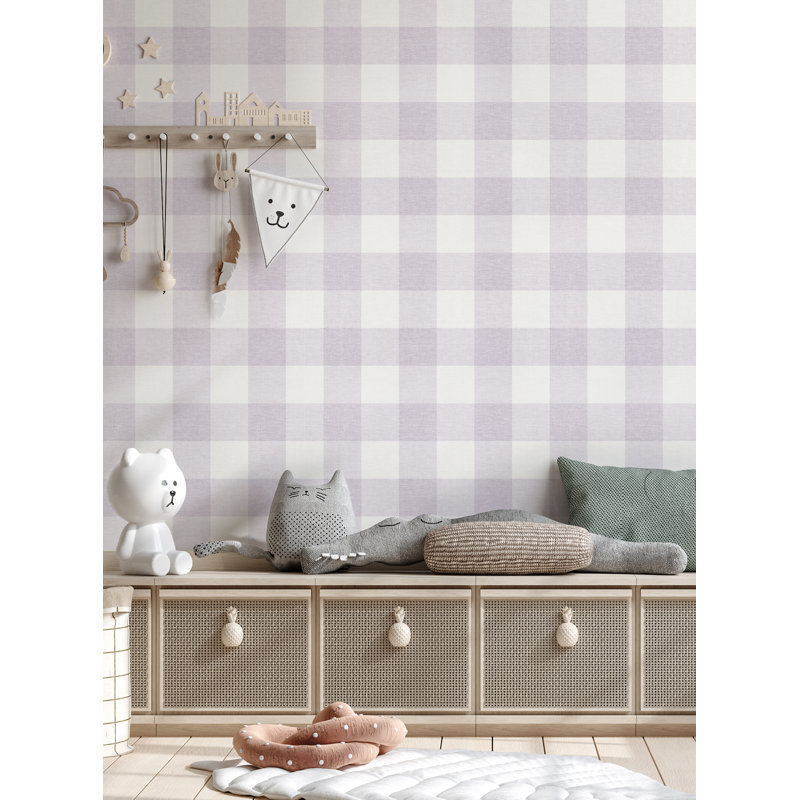 Panneau de papier peint à carreaux Martianna, L 2 pi x H 18 pi, Lilas