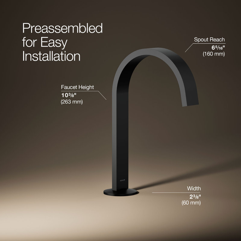 Components™ Bathroom Sink Spout with Ribbon Design, Matte Black