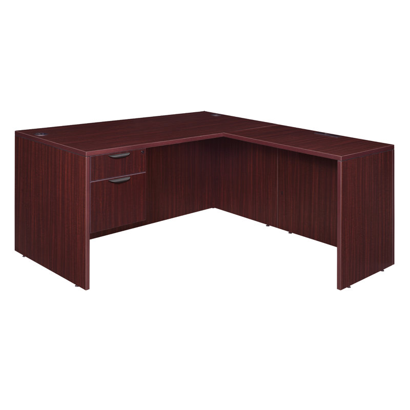 Legacy Modular L-Shaped Executive Desk, 29" H x 71" W x 59" D, Mahogany