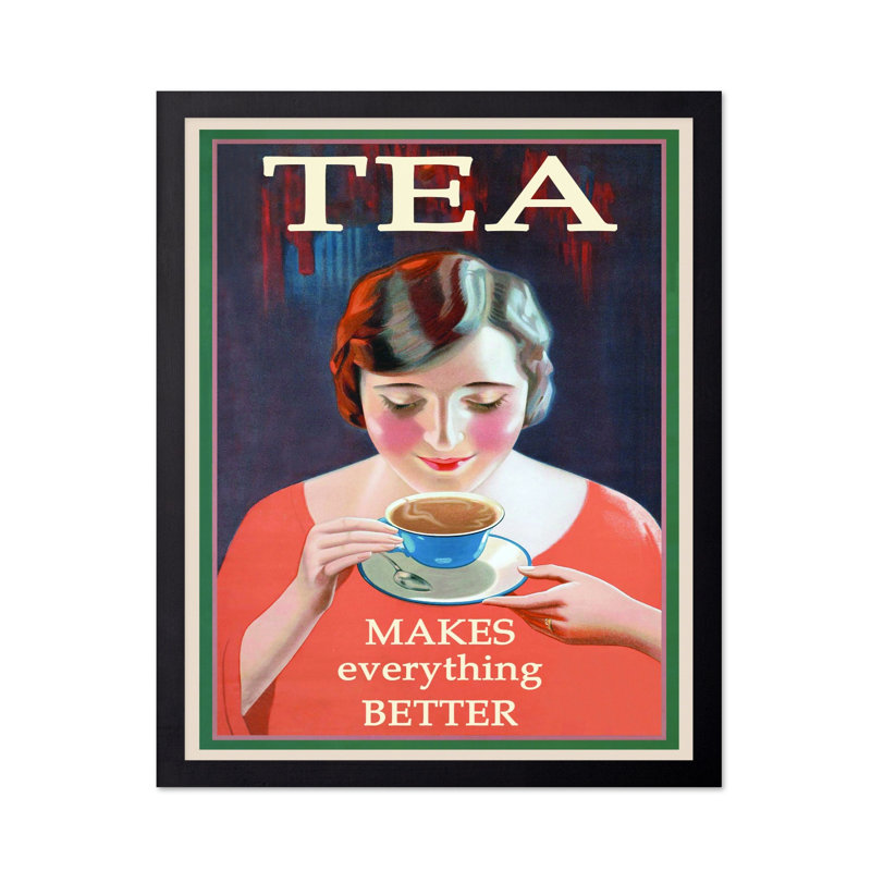 Citations de thé, Black Framed, Poster, 08"H x 10"W