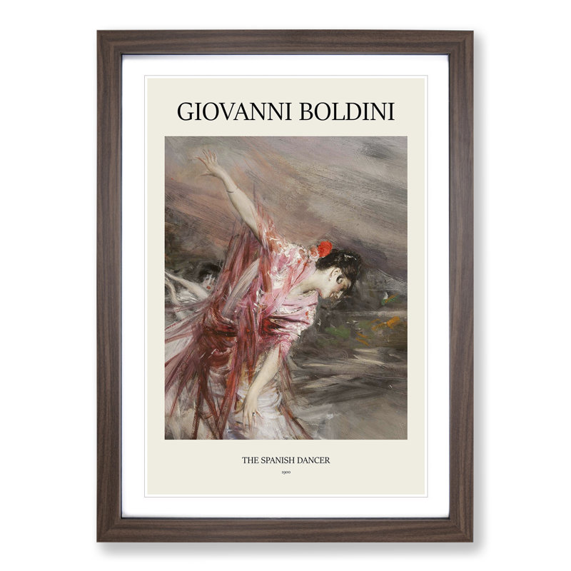 The Spanish Dancer by Giovanni Boldini - Picture Frame Painting, Walnut Framed, 36cm H x 27cm W x 2cm D