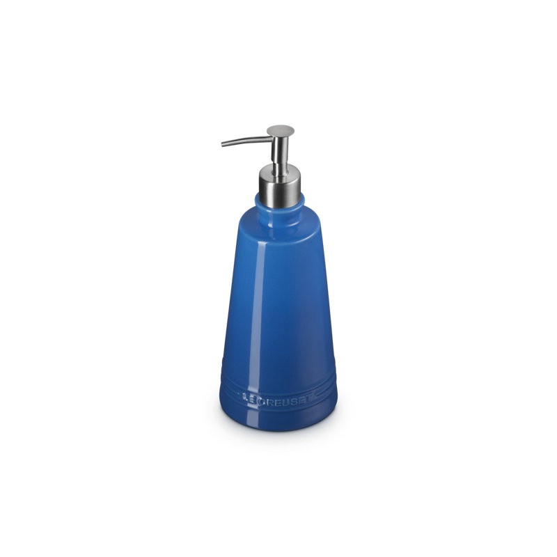 Le Creuset Stoneware Signature Soap Dispenser 20 Oz Sea Salt, Blue