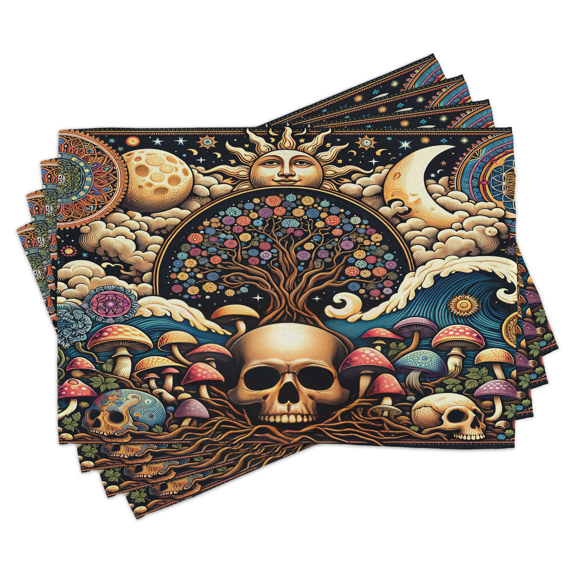 Ambesonne Abstract Fantasy Place Mats Set of 4 Psychic Nature Art ...