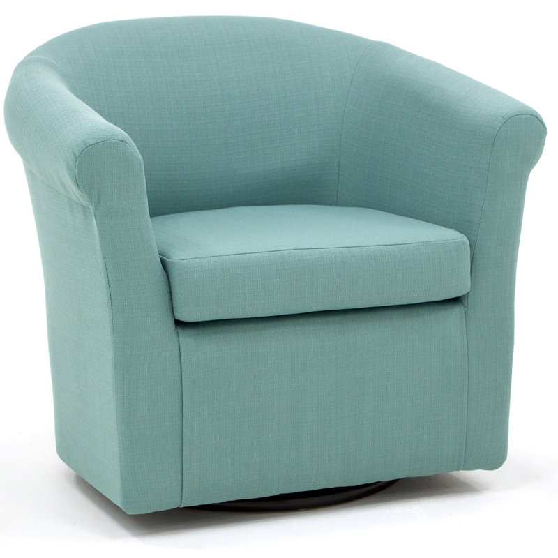 Anstett Upholstered Swivel Barrel Chair, Spa Polyester Blend