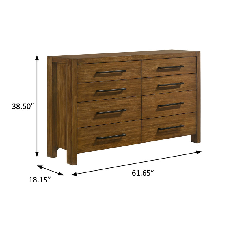 Commode transitionnelle l 61,65 po, brun chaud
