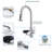 3-In-1 Kitchen Faucet With Press-Type Glass Rinser, High-Arc Pull-Down Sprayer Faucet, 3 Function Spray Mode, Finish, For Modern Kitchen Sink