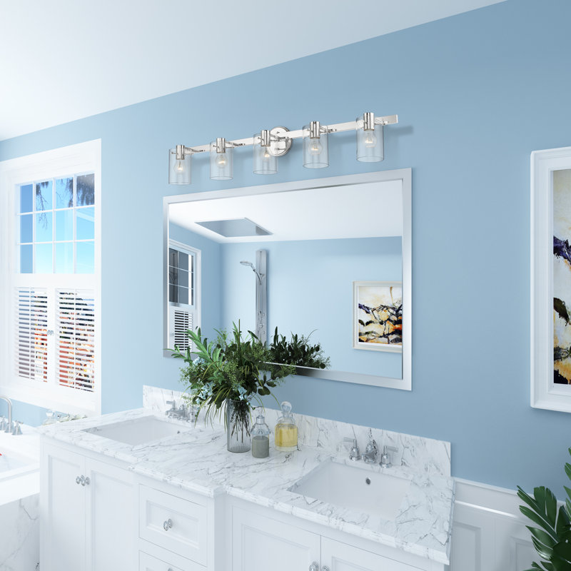 Éclairage pour salle de bain 5 lumières à intensité variable Ashiana Analiya, Chrome poli