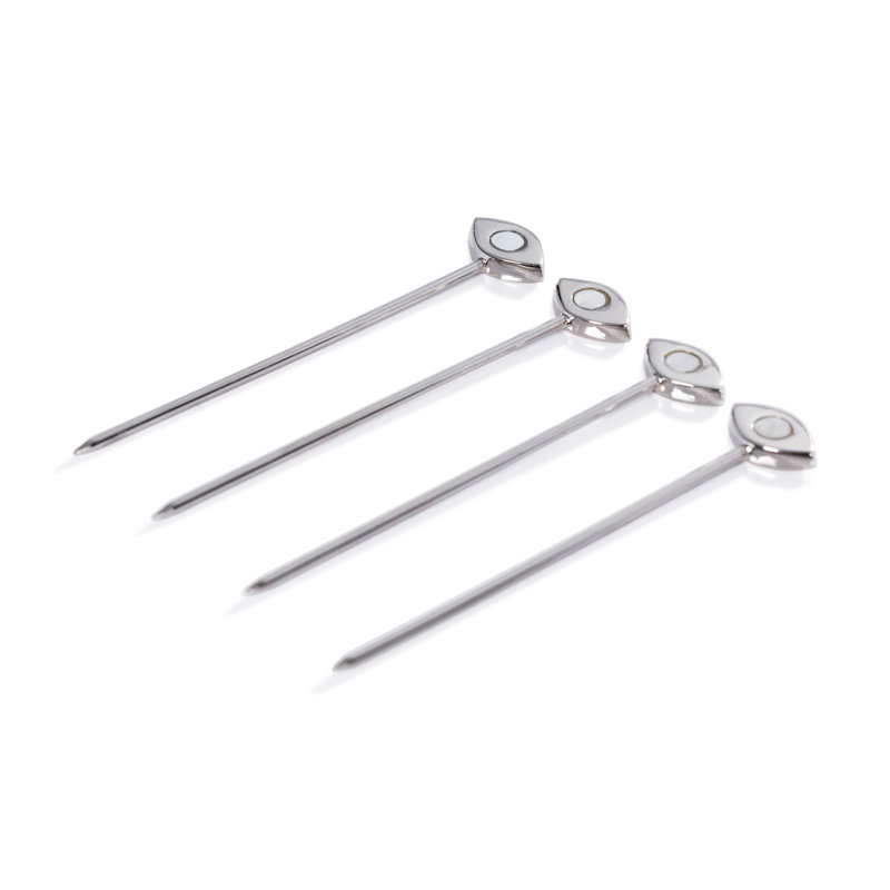 Ensemble de 4 pièces de cocktail avec support Evil Eye, Nickel