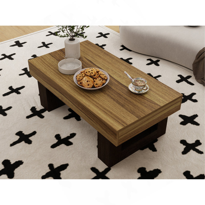 Table basse rectangulaire en bois de 42 pouces avec table basse en MDF