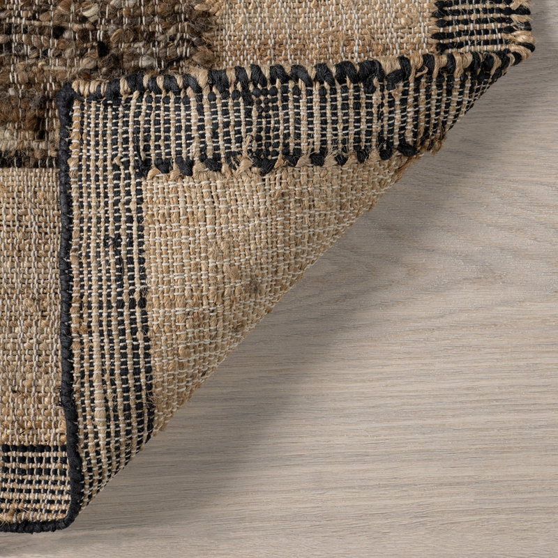 Agora Natural Jute and Wool Rectangular Area Rug, 4' x 6'