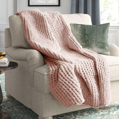 Cozy Tyme Berenice Chunky Knit Throw 40x60, Cream White