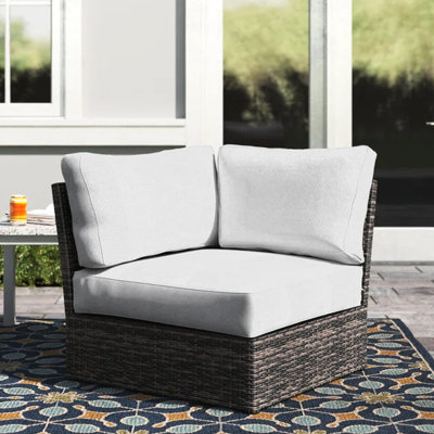Chaise de patio avec coussins - style coin de coin, résistant aux intempéries, fabrication respirante, pour coussin de dossier rembourré entièrement assemblé, résistant aux intempéries