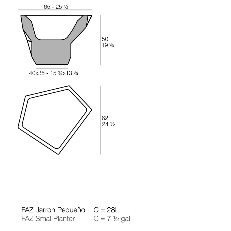 Faz White LED Pot Planter, 19.68" H x 24" W x 24" D
